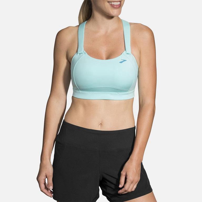 Brooks Juno Sports Running Bra - Women's - Green (38176-ULKP)